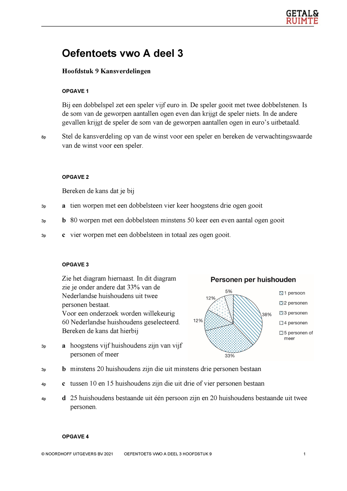 VWO Wis A H9 Oefentoets - Oefentoets Vwo A Deel 3 Hoofdstuk 9 ...