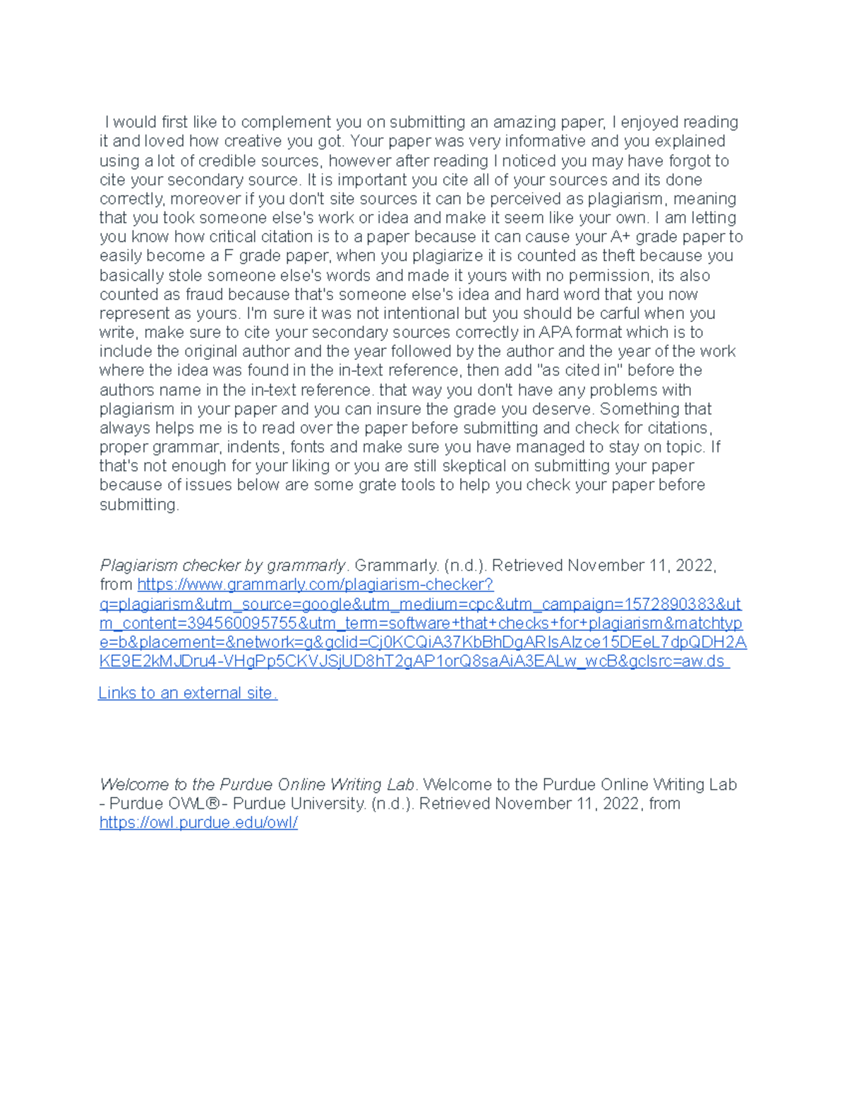 Unit 2 Discussion - APA Formatting (27) - I would first like to ...