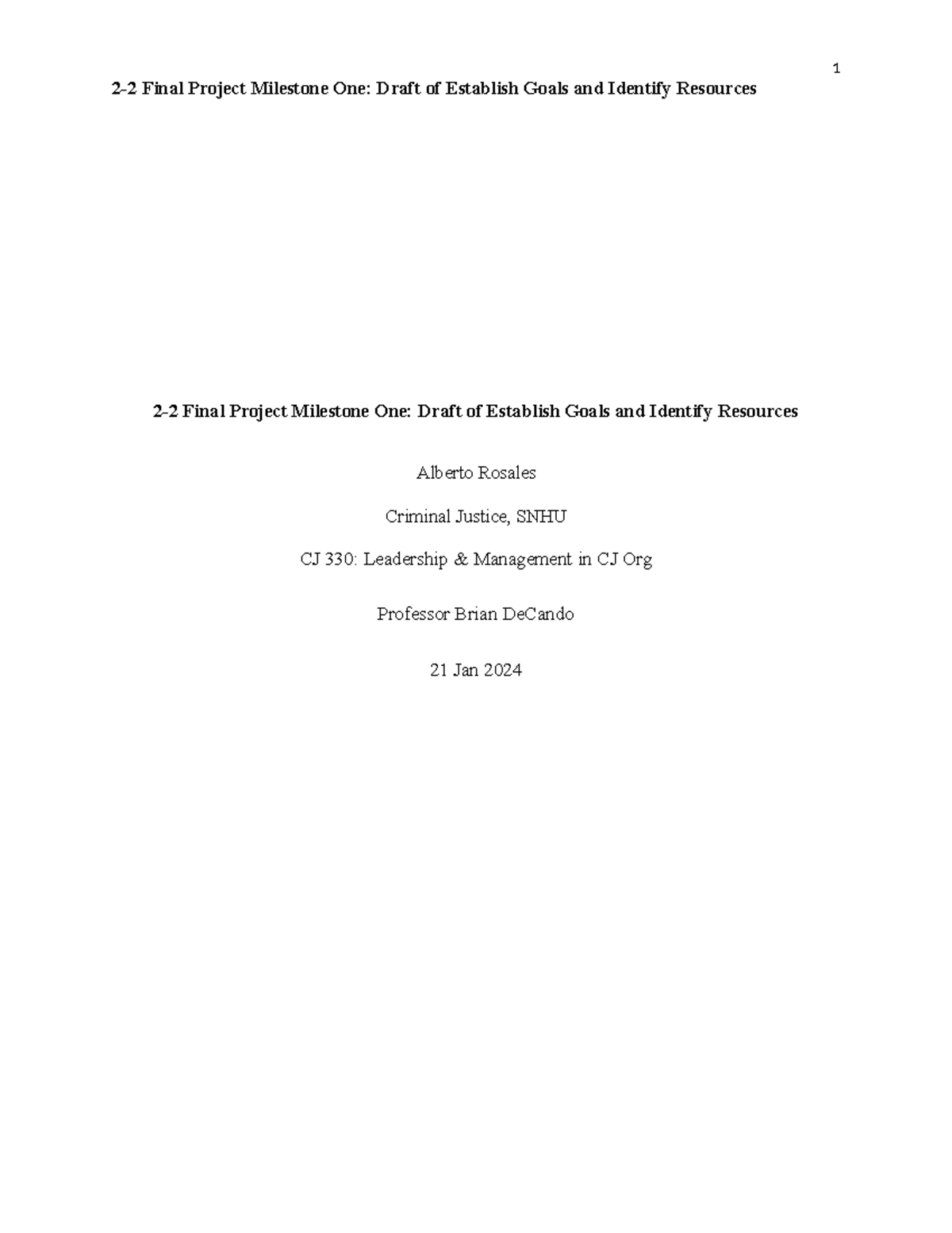 2-2 Final Project Milestone One Draft of Establish Goals and Identify ...