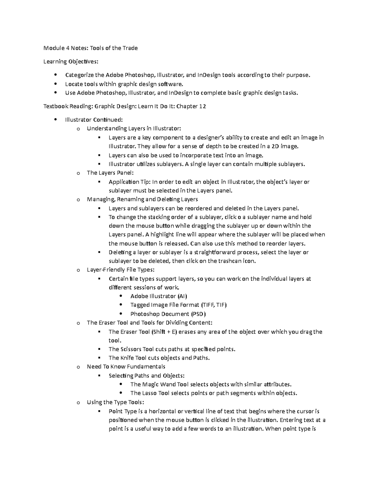 Module 4 Notes Tools of the Trade - Module 4 Notes: Tools of the Trade ...