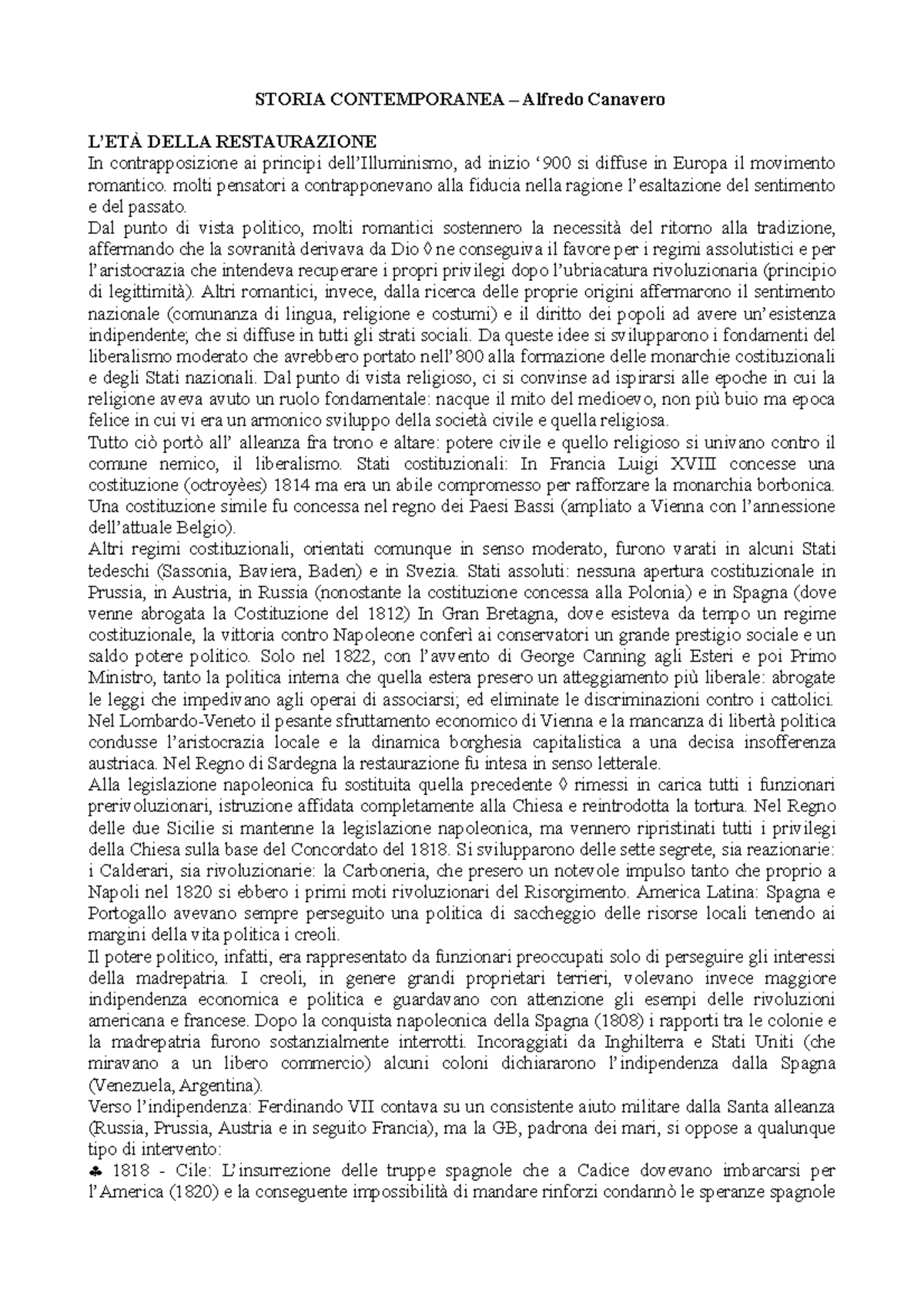 Alfredo Canavero Storia Contemporanea STORIA CONTEMPORANEA