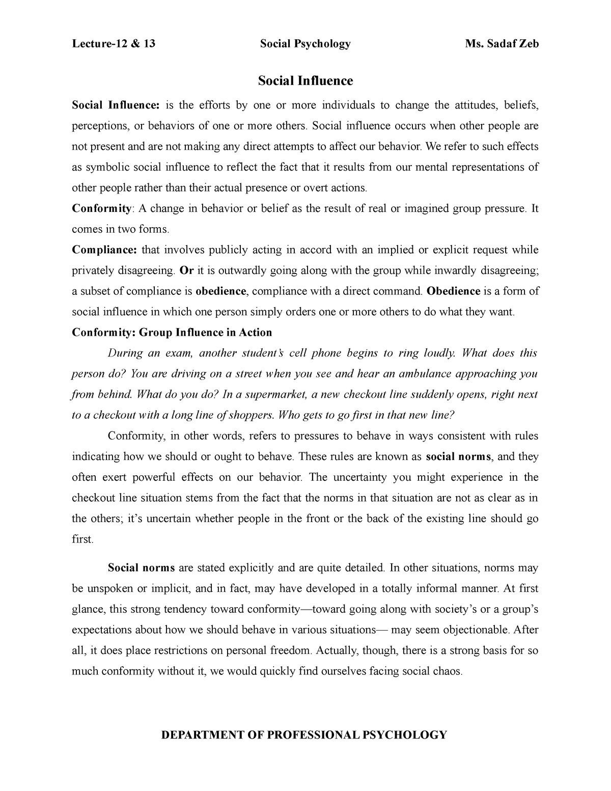 research paper of social influence