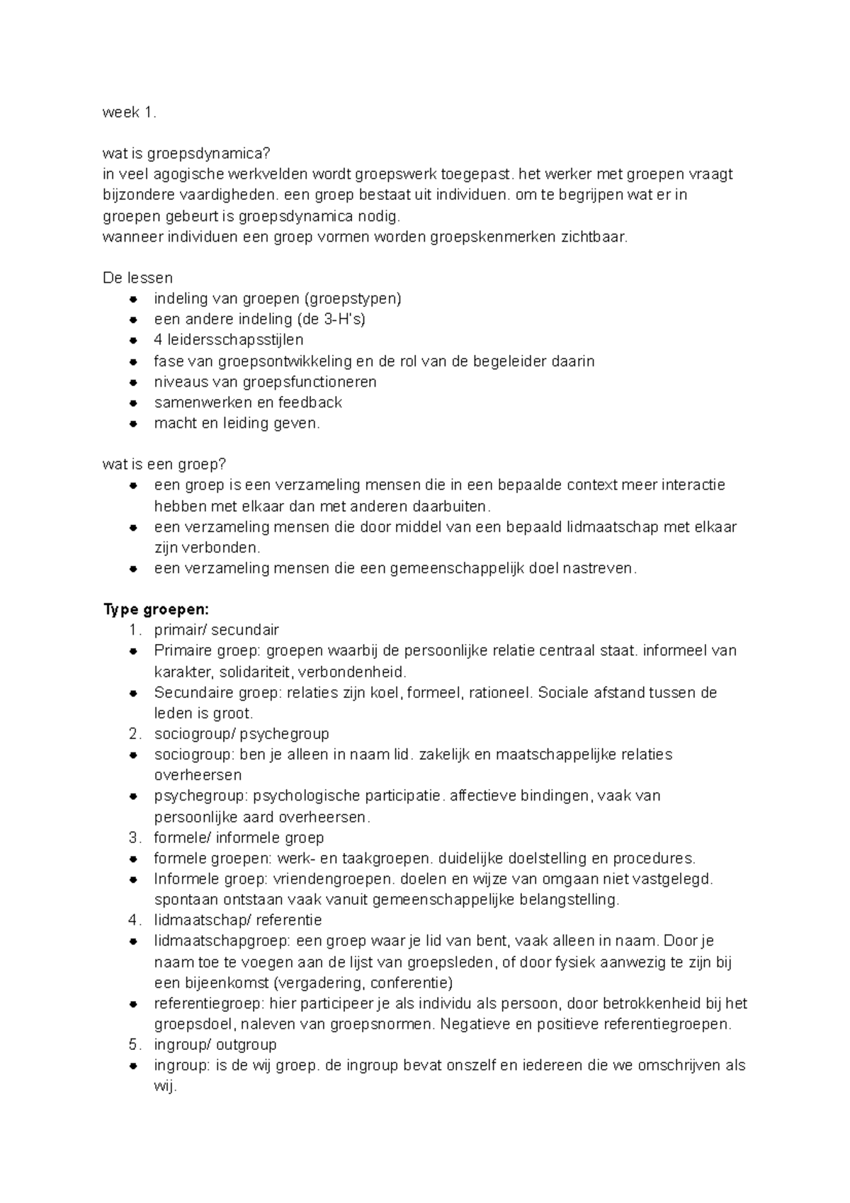 Samenvatting Agogiek Groepsdynamicaperiode Week 1 Wat Is 