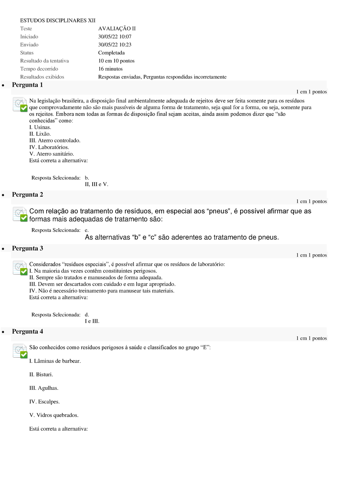 Estudos Disciplinares XII.avaliação 2 - ESTUDOS DISCIPLINARES XII Teste ...