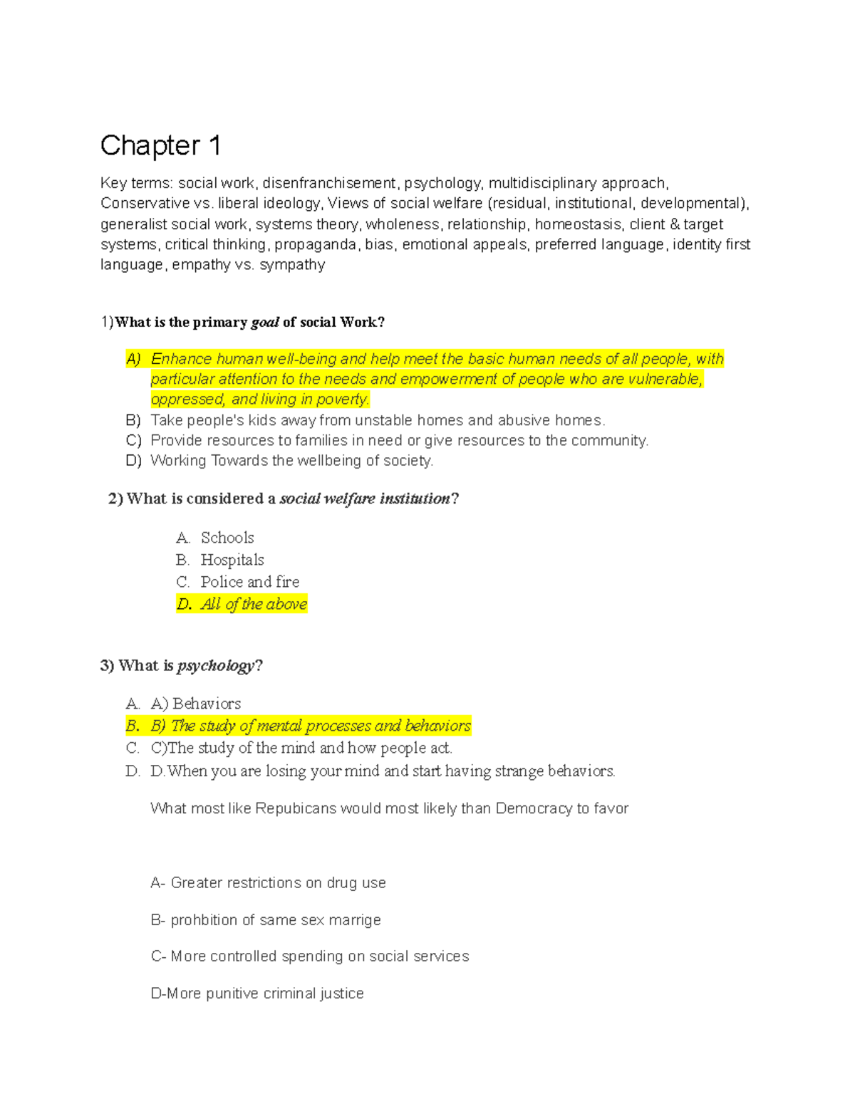 Copy of Quiz 1 - correct answers of the book - Chapter 1 Key terms ...