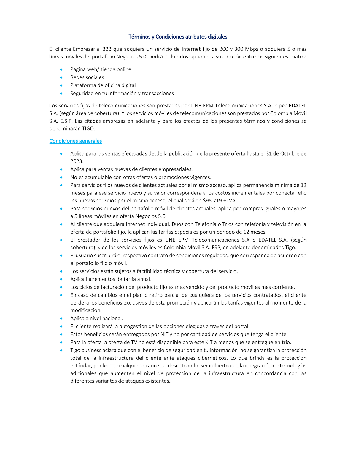 01-10-23 T Rminos Y Condiciones TIGO KIT Emprendedores Finalesoctubre ...