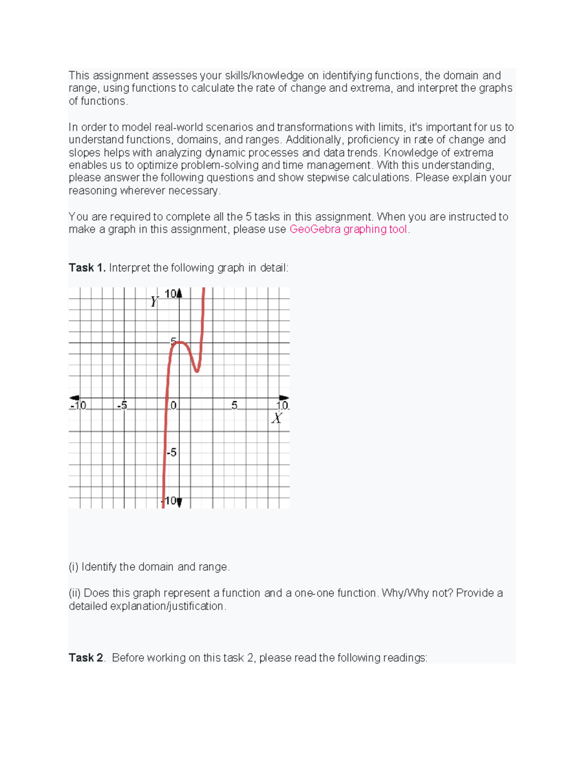 Algebra assignemtn unit 1 - This assignment assesses your skills ...