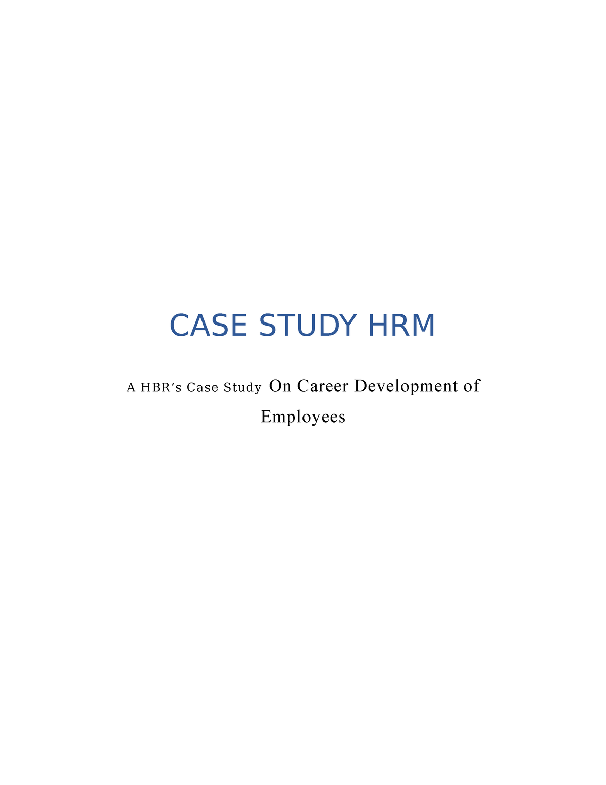 the insider case study hrm