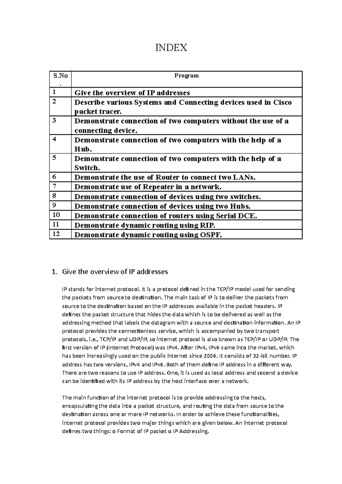 CN practicle File - Computer Networks Practical File - INDEX S ...