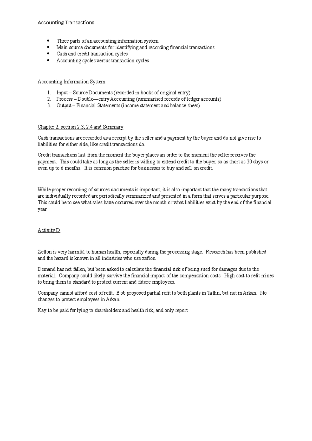 Three parts of an accounting information system - Input – Source ...