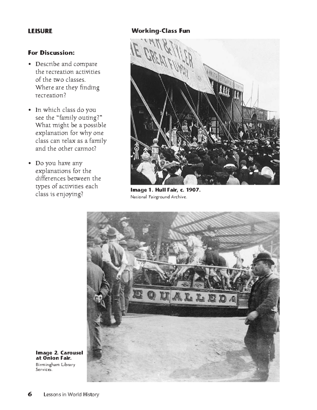 social life industrial rev 6 Lessons in World History WorkingClass