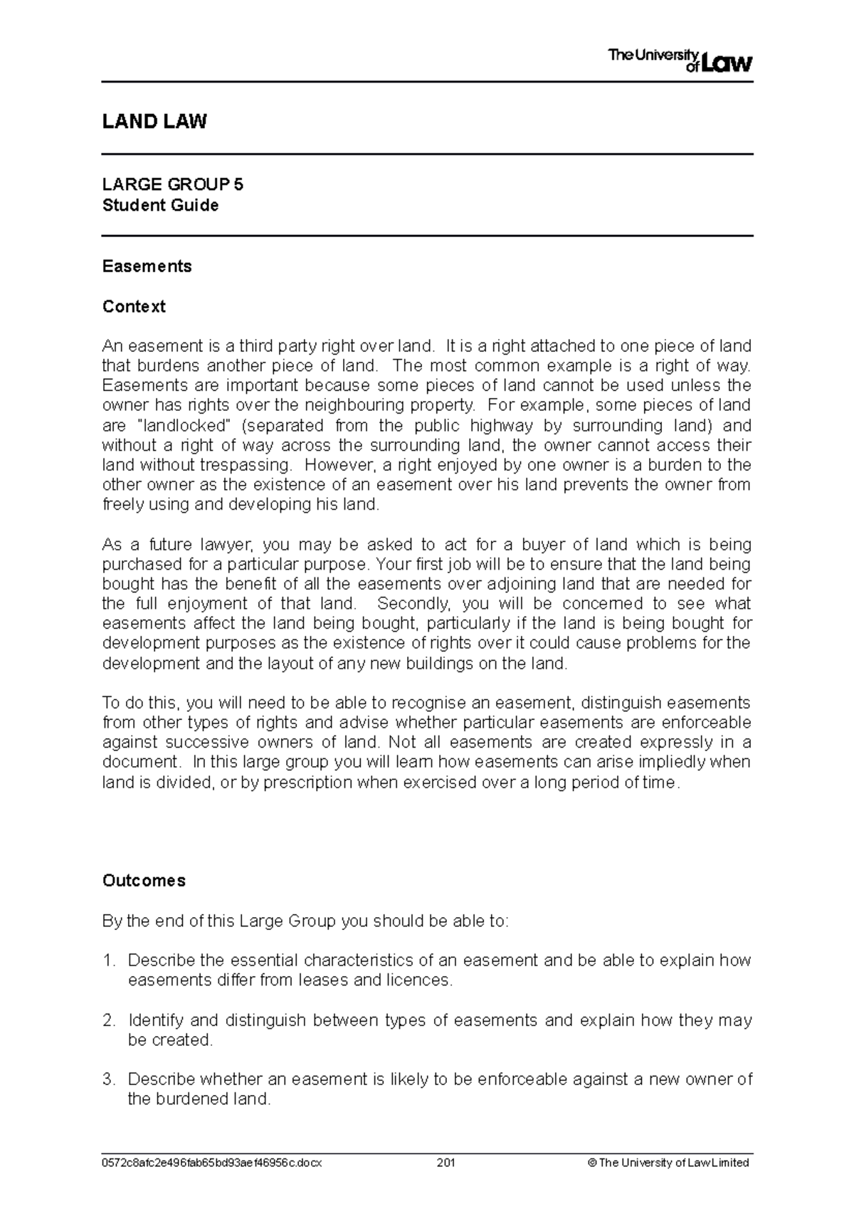 Large group 5 LL - lecture - LAND LAW LARGE GROUP 5 Student Guide ...