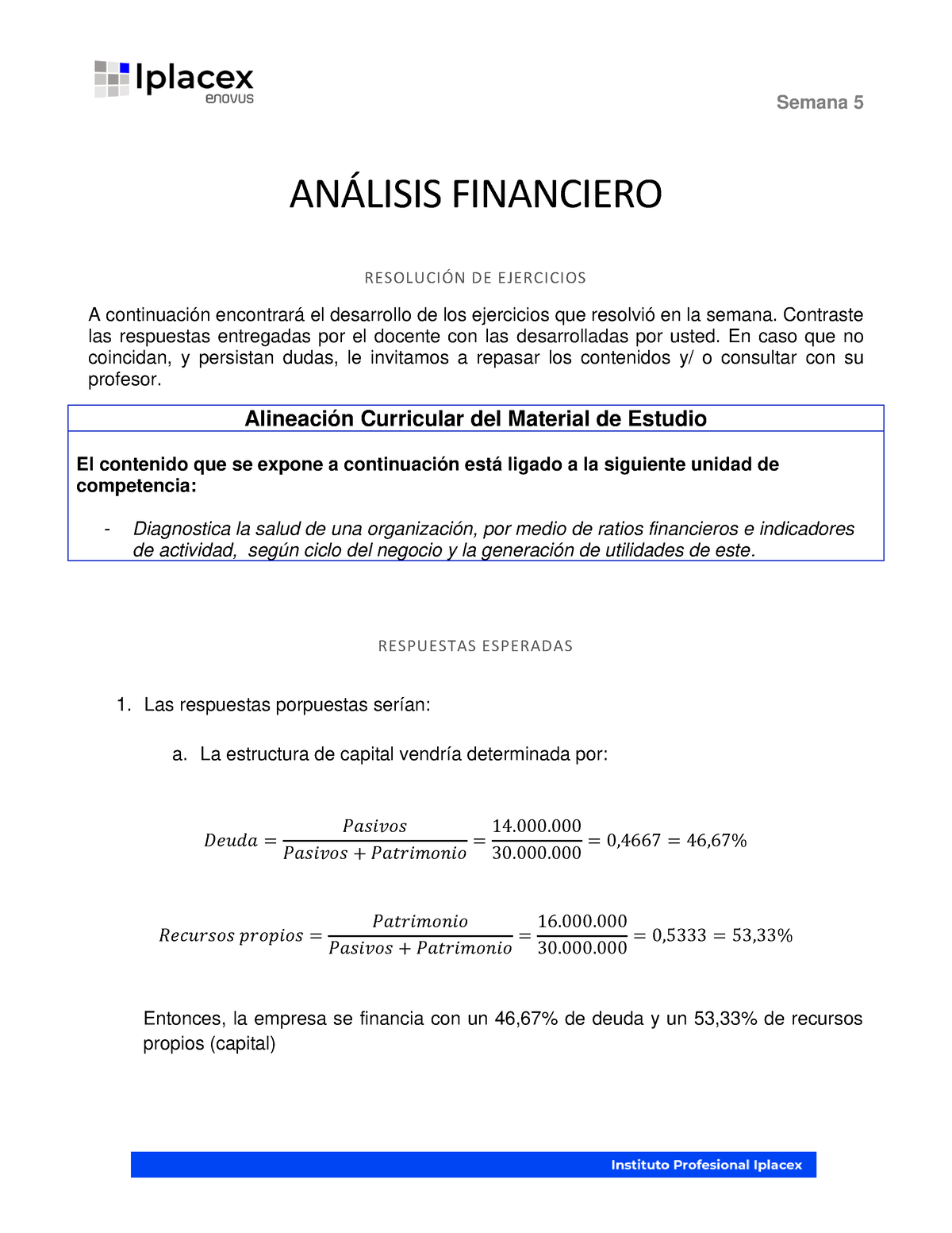 R 5 - Ejercicios - ANÁLISIS FINANCIERO RESOLUCIÓN DE EJERCICIOS A ...