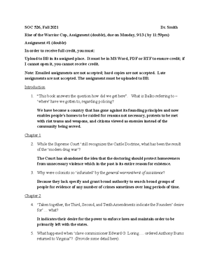 Assign. #3, Baltimore Police - SOC 526, Fall 2021 Dr. Smith Baltimore ...