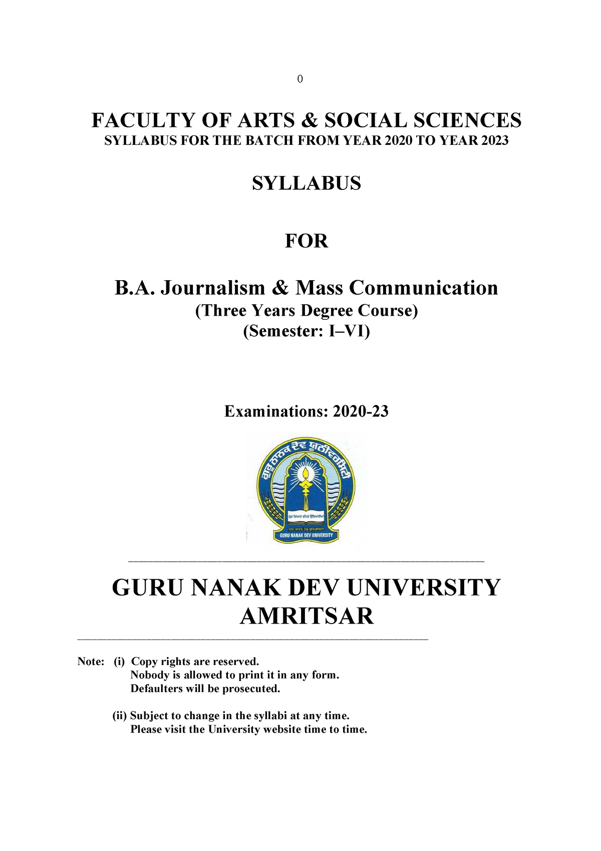 Syllabus 220822 111614 - FACULTY OF ARTS & SOCIAL SCIENCES SYLLABUS FOR ...