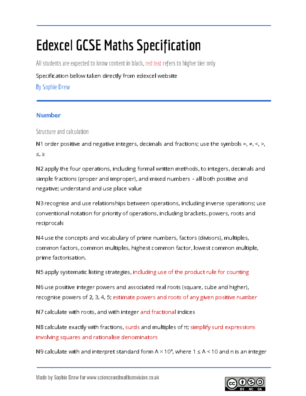 Edexcel GCSE Maths Spec 1 - Edexcel GCSE Maths Specification All ...