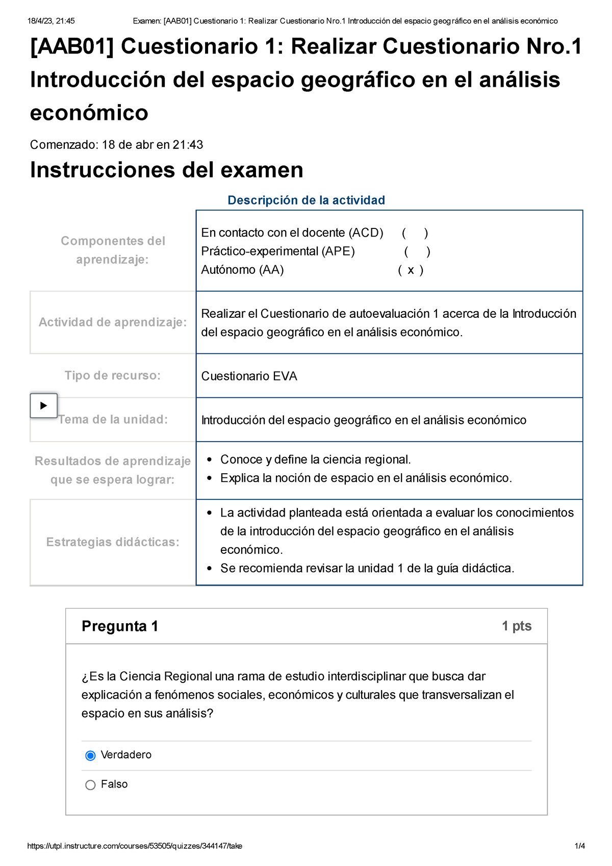 [AAB01] Cuestionario 1 Realizar Cuestionario Nro.1 Introducción Del ...