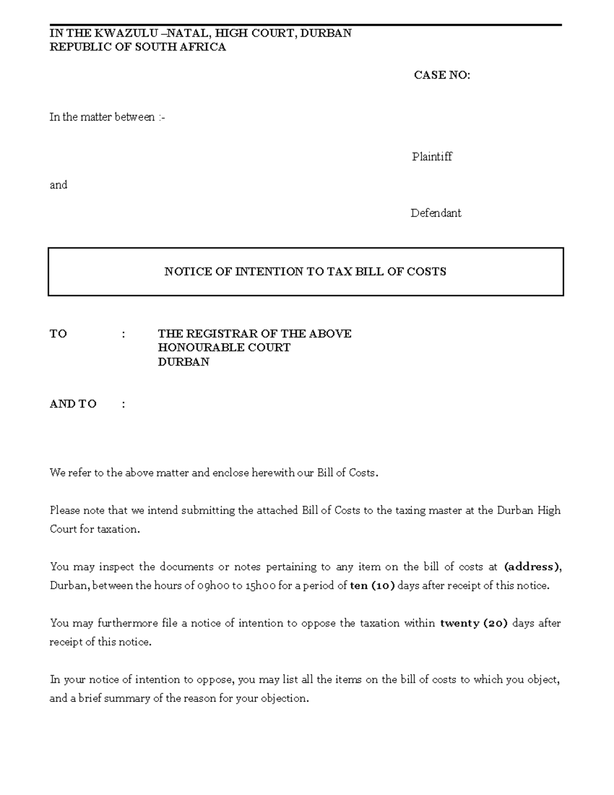 notice-of-intention-to-tax-bill-of-costs-in-the-kwazulu-natal-high