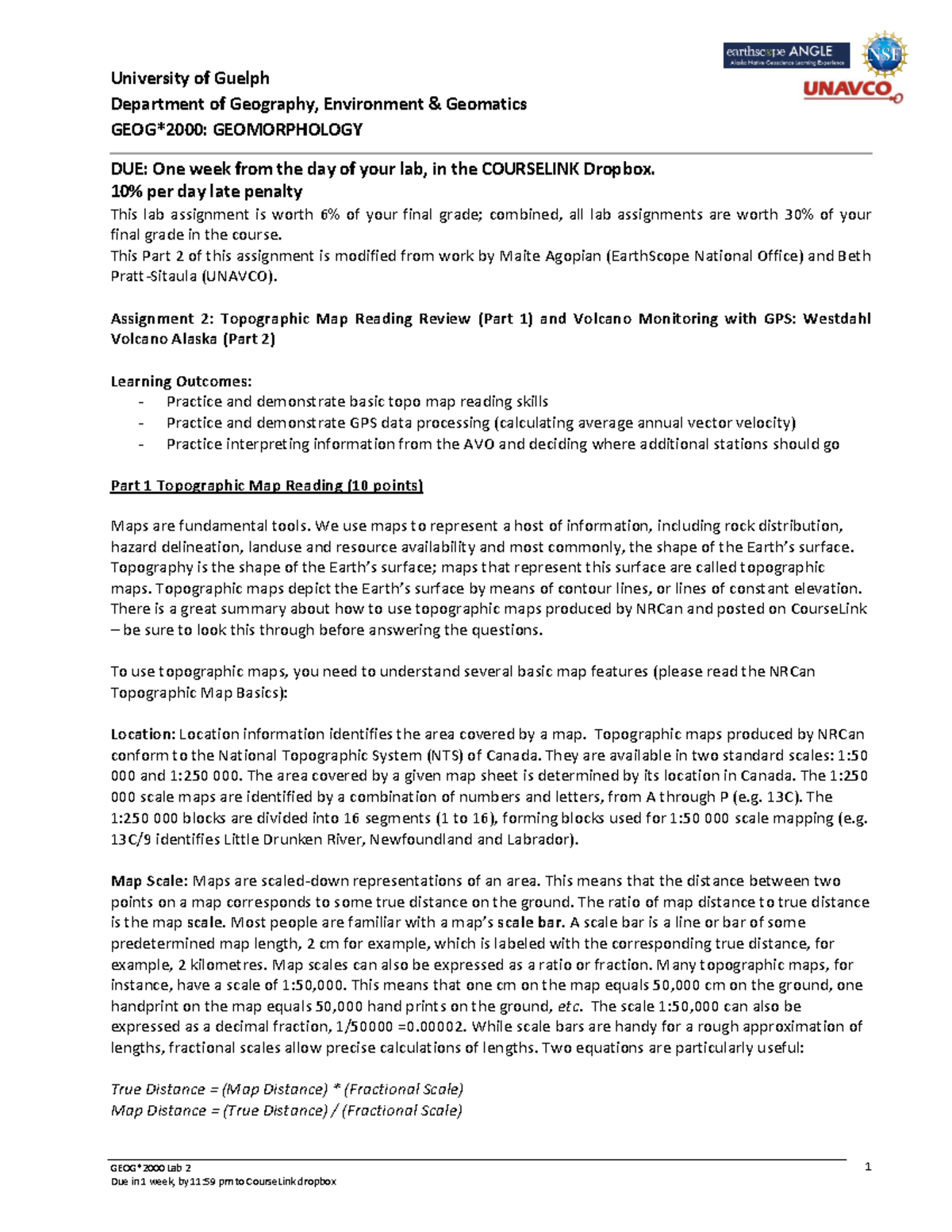 Lab2 Instructions GPS volcanoes - GEOG*2000 Lab 2 1 University of ...