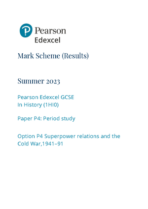 1HI0 10 Rms 20230824 - Paper 1 - Mark Scheme Summer 2023 Pearson ...