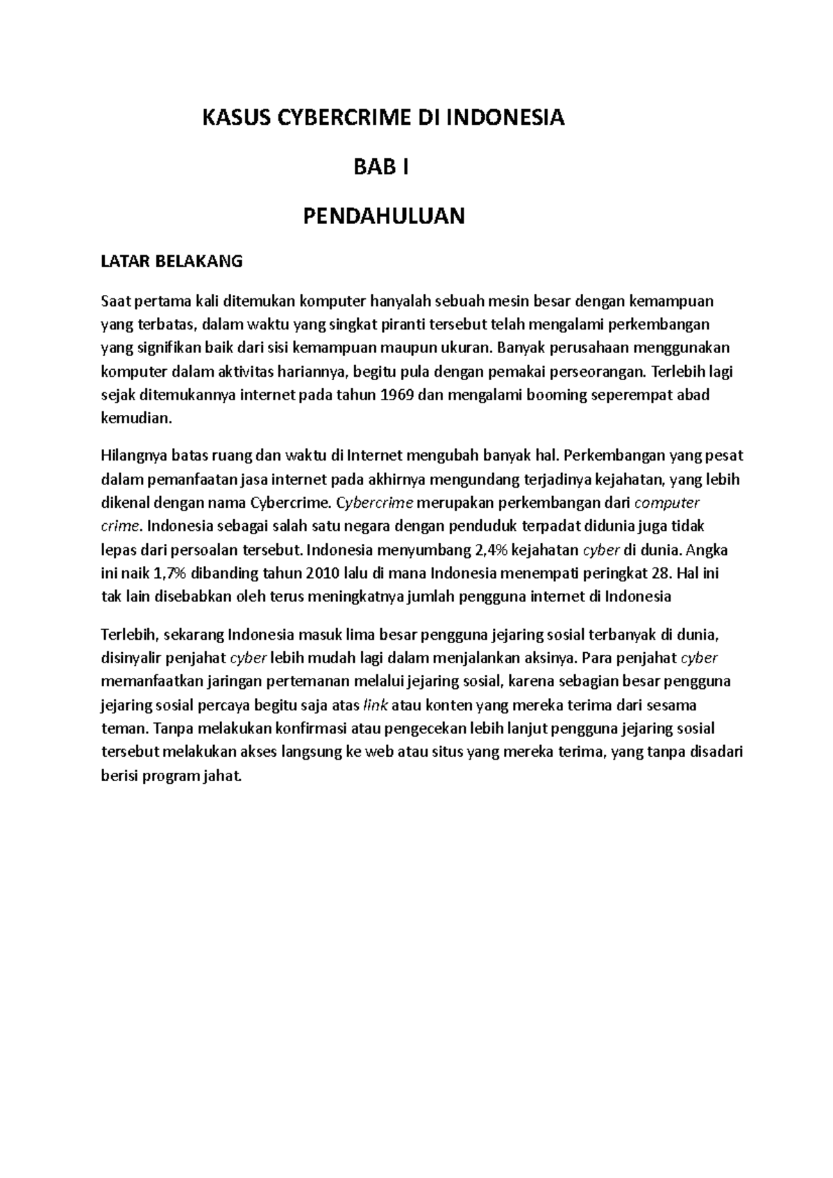 Komnas Kasus Cybercrime DI Indonesia - KASUS CYBERCRIME DI INDONESIA ...