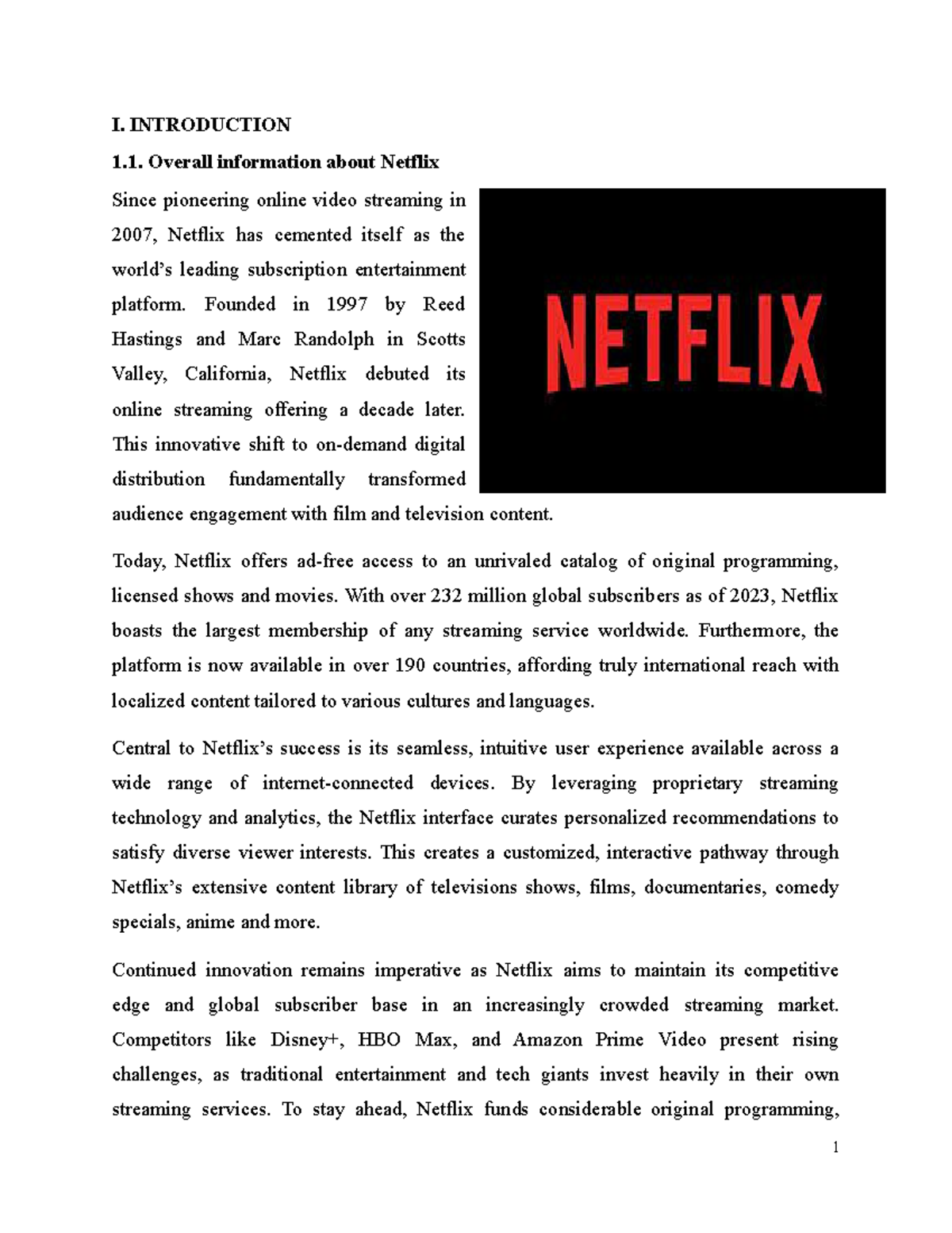 essay introduction about netflix