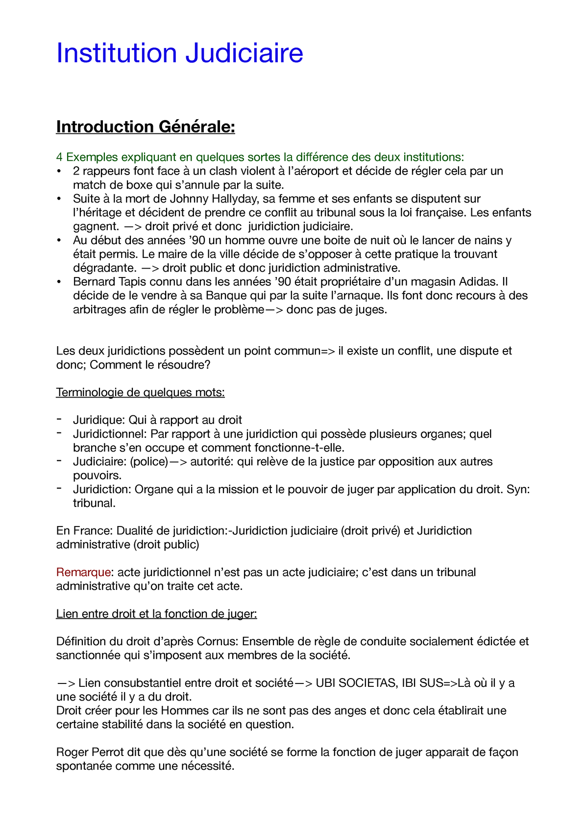 Institutions Judiciaires - Introduction Générale: 4 Exemples Expliquant ...