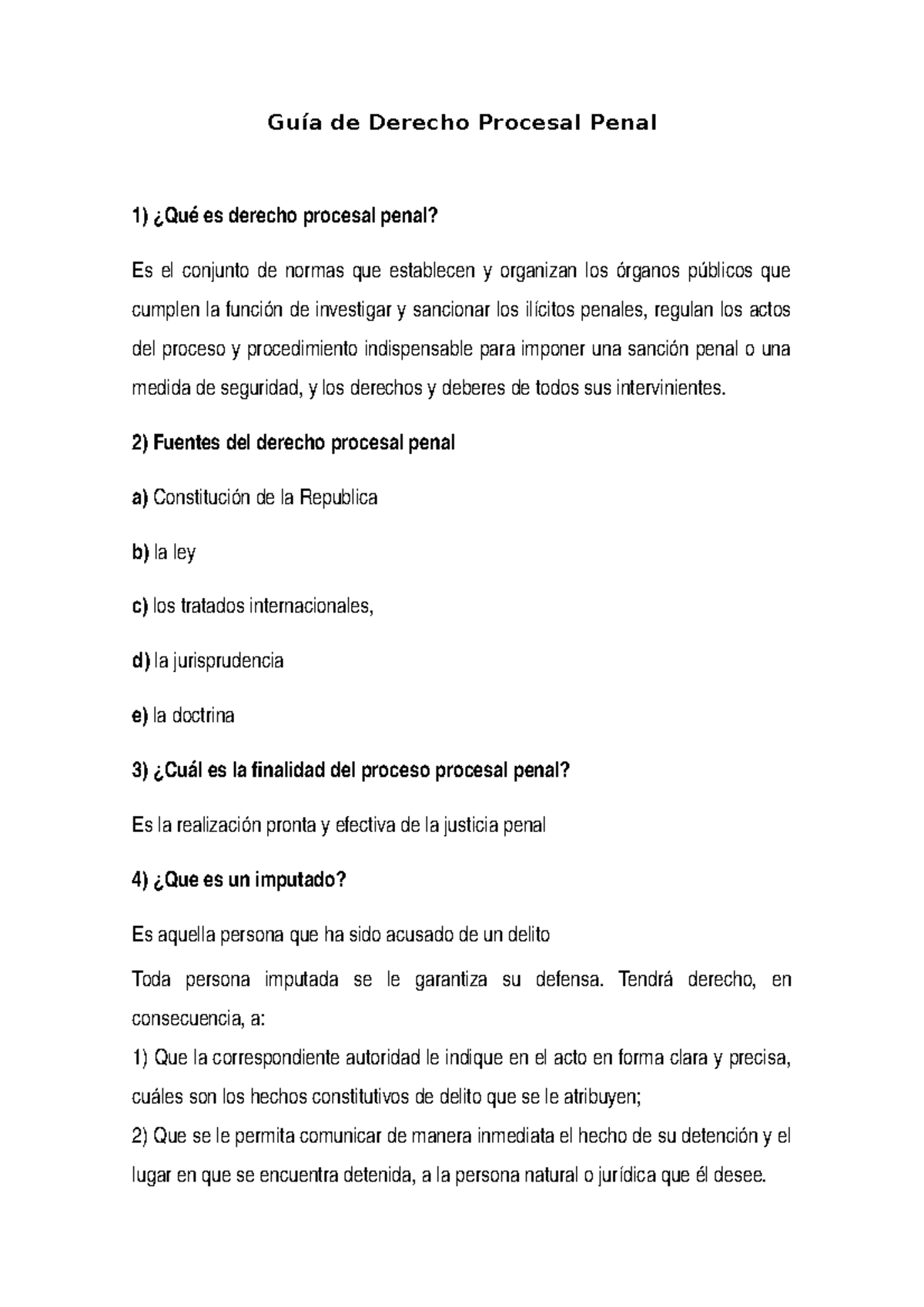 Guia De Estudio De Derecho Penal - Guía De Derecho Procesal Penal 1 ...