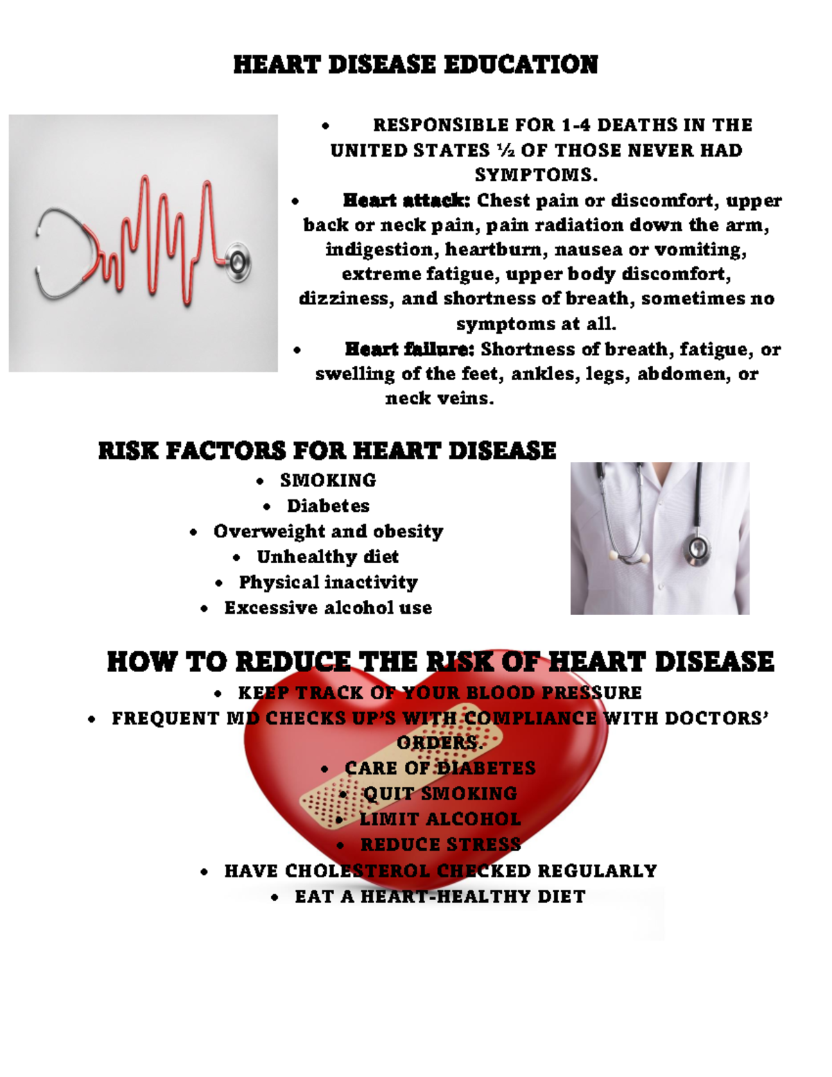 Heart Disease Education Rphillips Spring 2023 HEART DISEASE EDUCATION