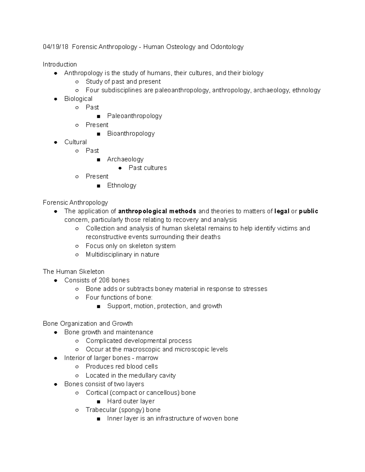 Forensic Anthropology - Human Osteology and Odontology - 04/19/18 ...