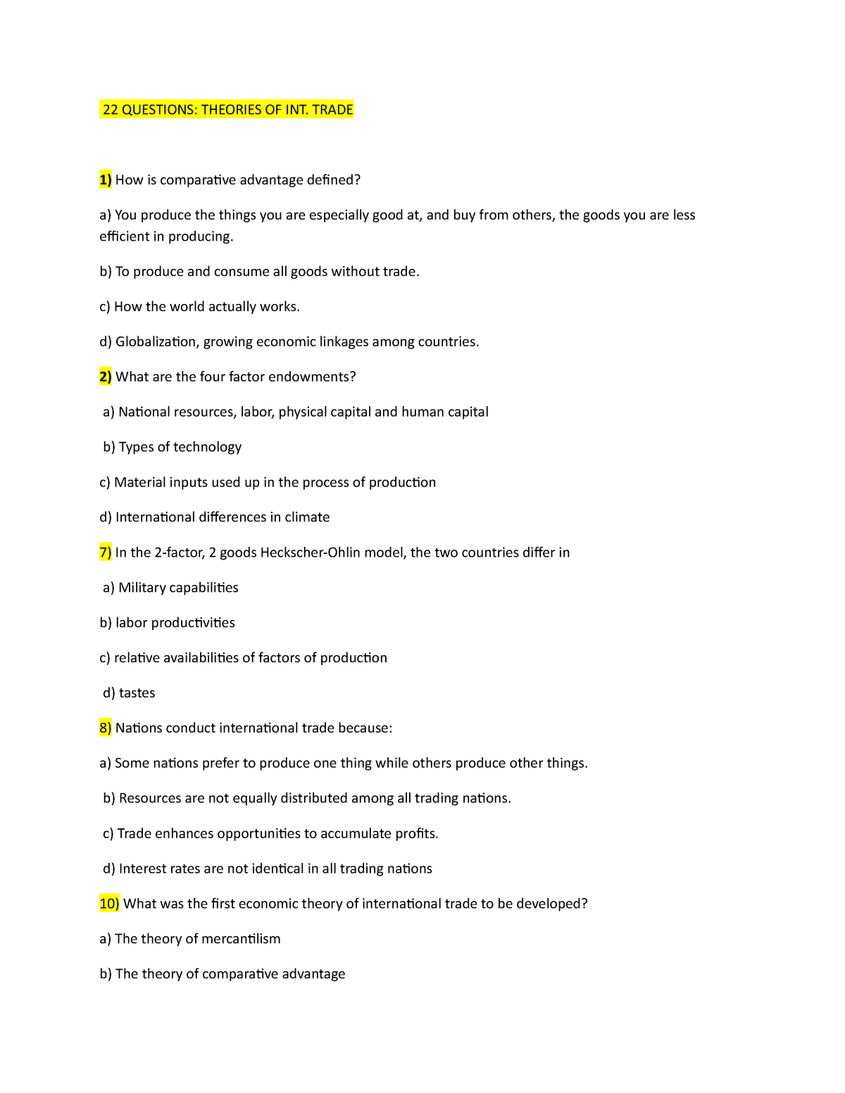 How Is Comparative Advantage Defined