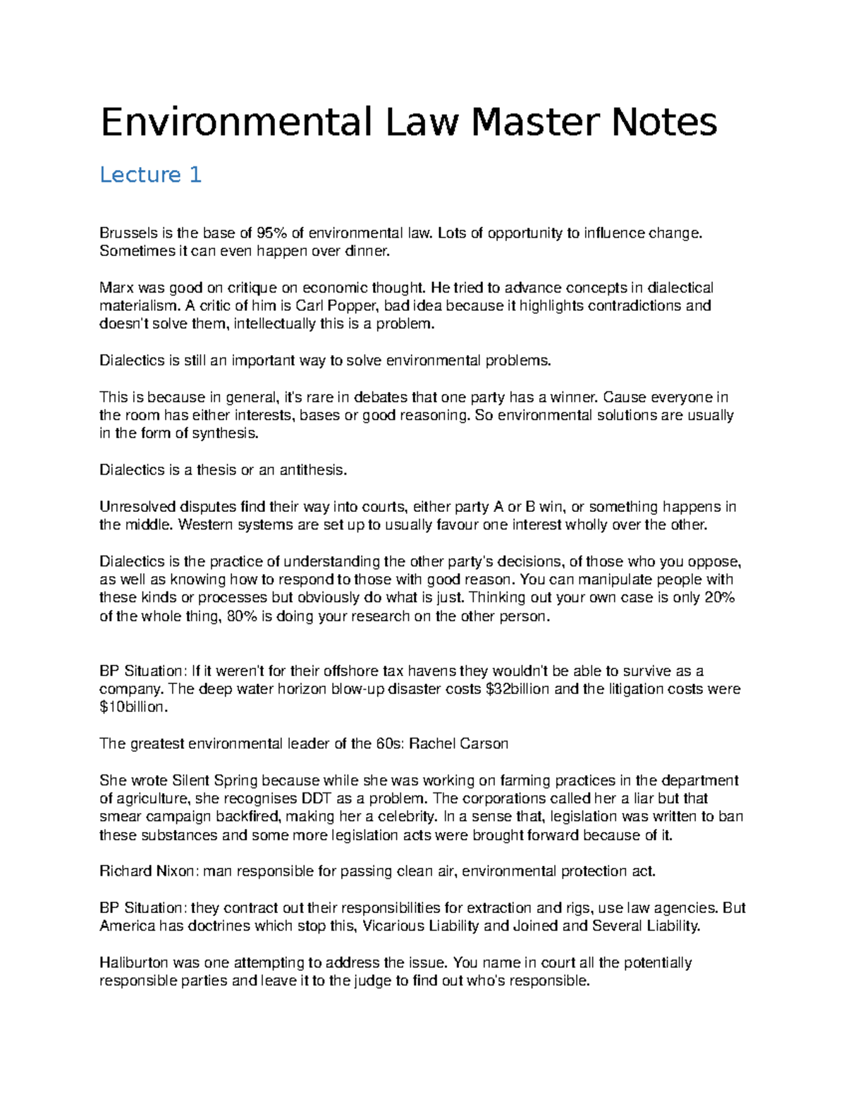 environmental law masters dissertation topics