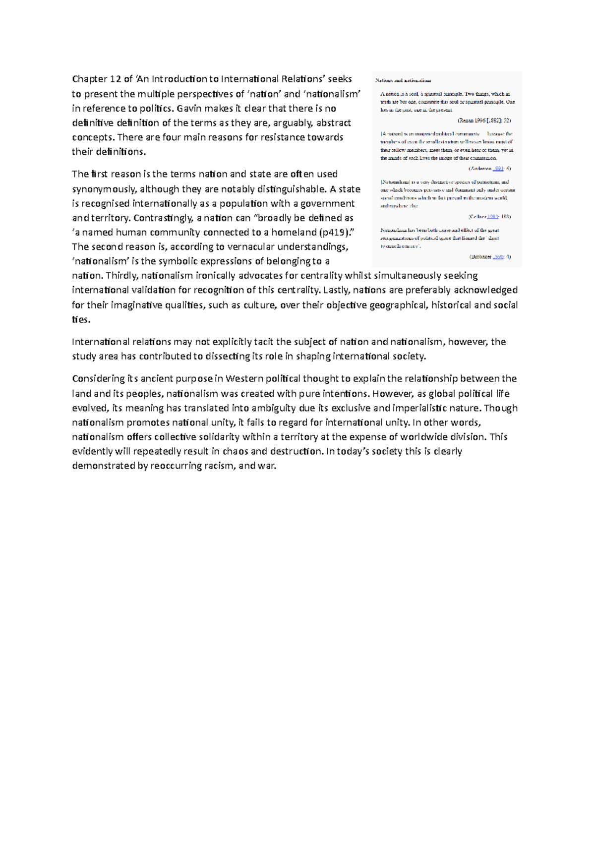 Chapter 12 summary of Richard Devetak's An Introduction to ...