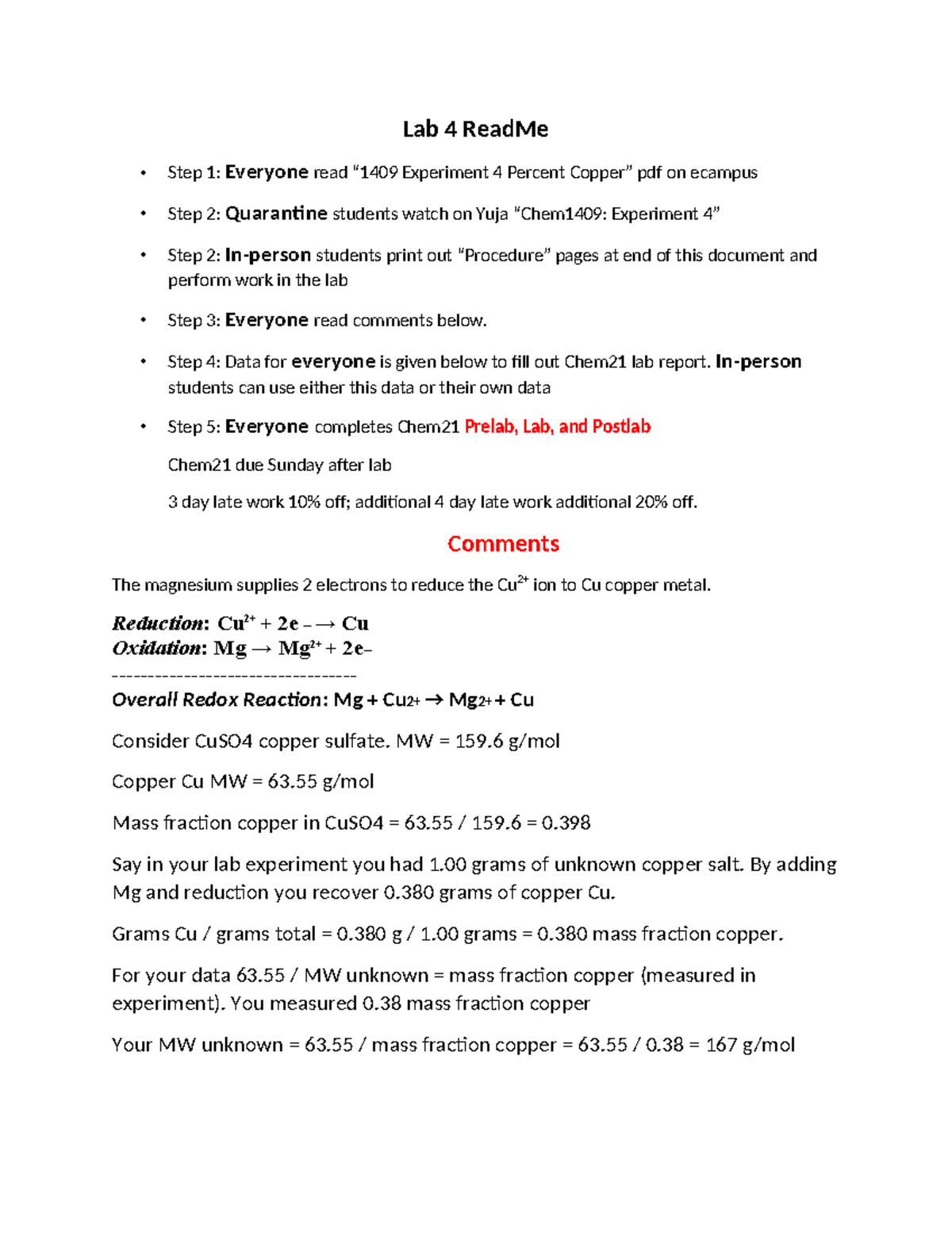 Lab4 Read Me - Lab 4 for Gen Chem for Engineering - Lab 4 ReadMe • Step ...