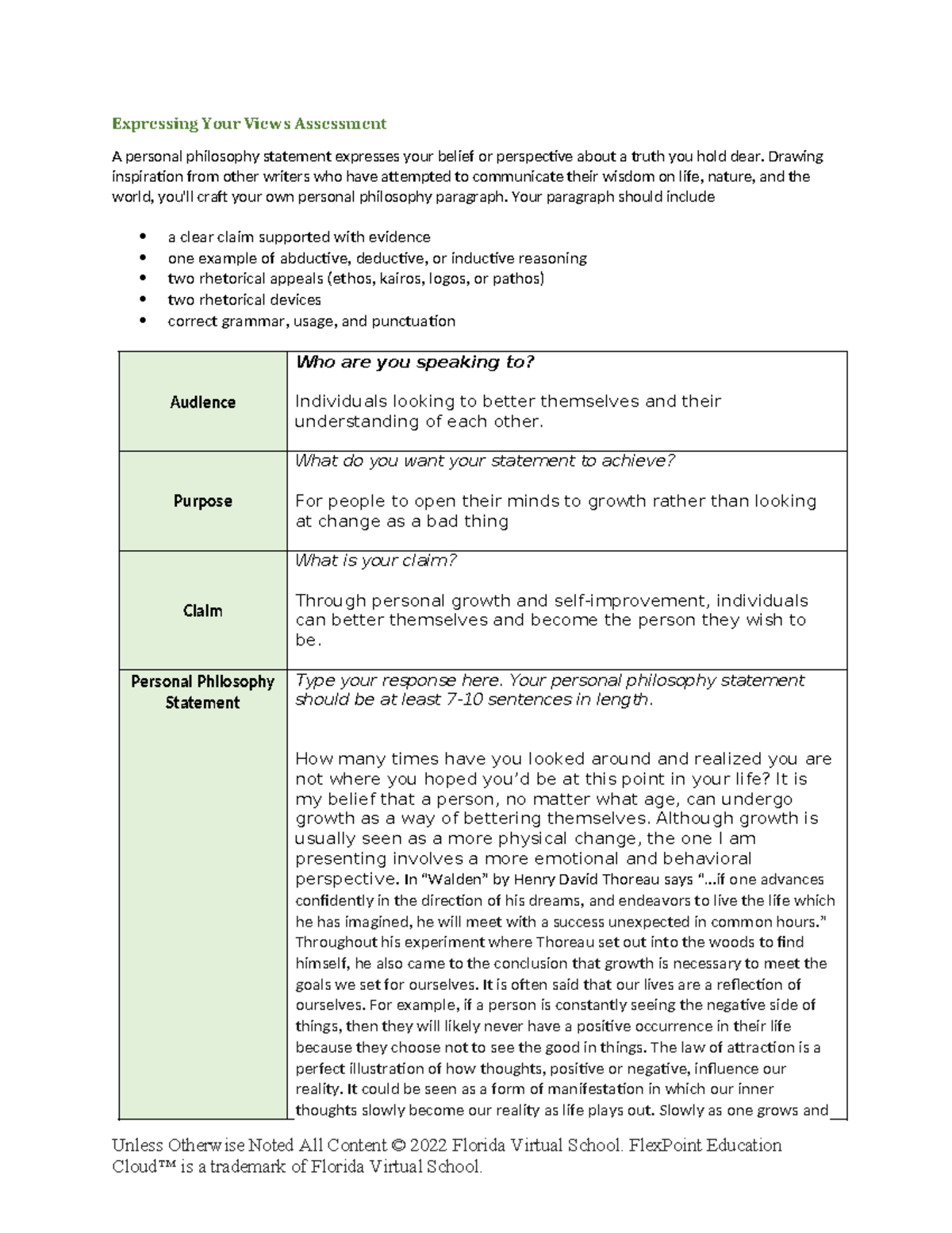 4.05 Expressing Your Views updated - Expressing Your Views Assessment A ...