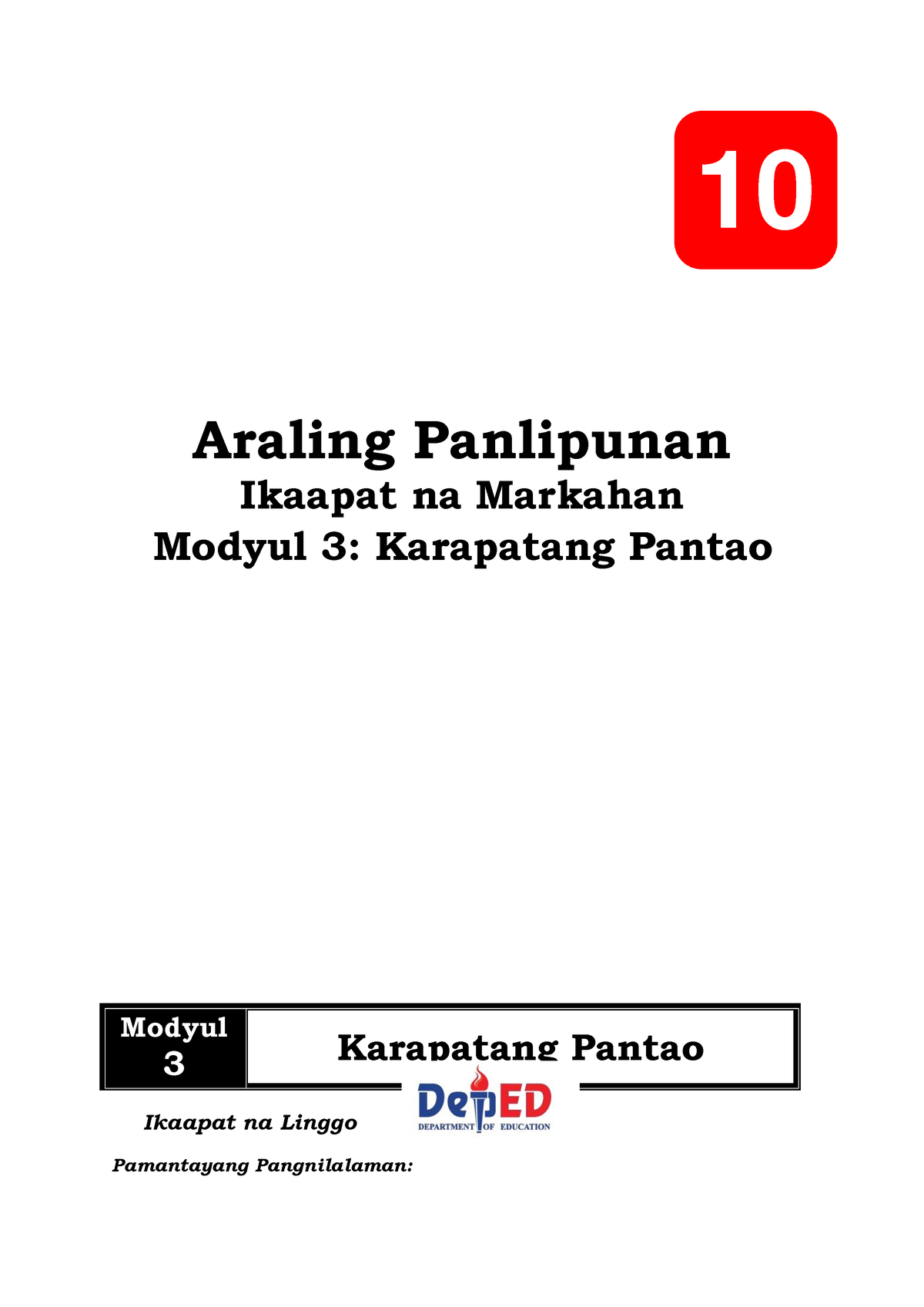 AP10 Q4 M4 Revised - Ndisnxjs - Araling Panlipunan Ikaapat Na Markahan ...