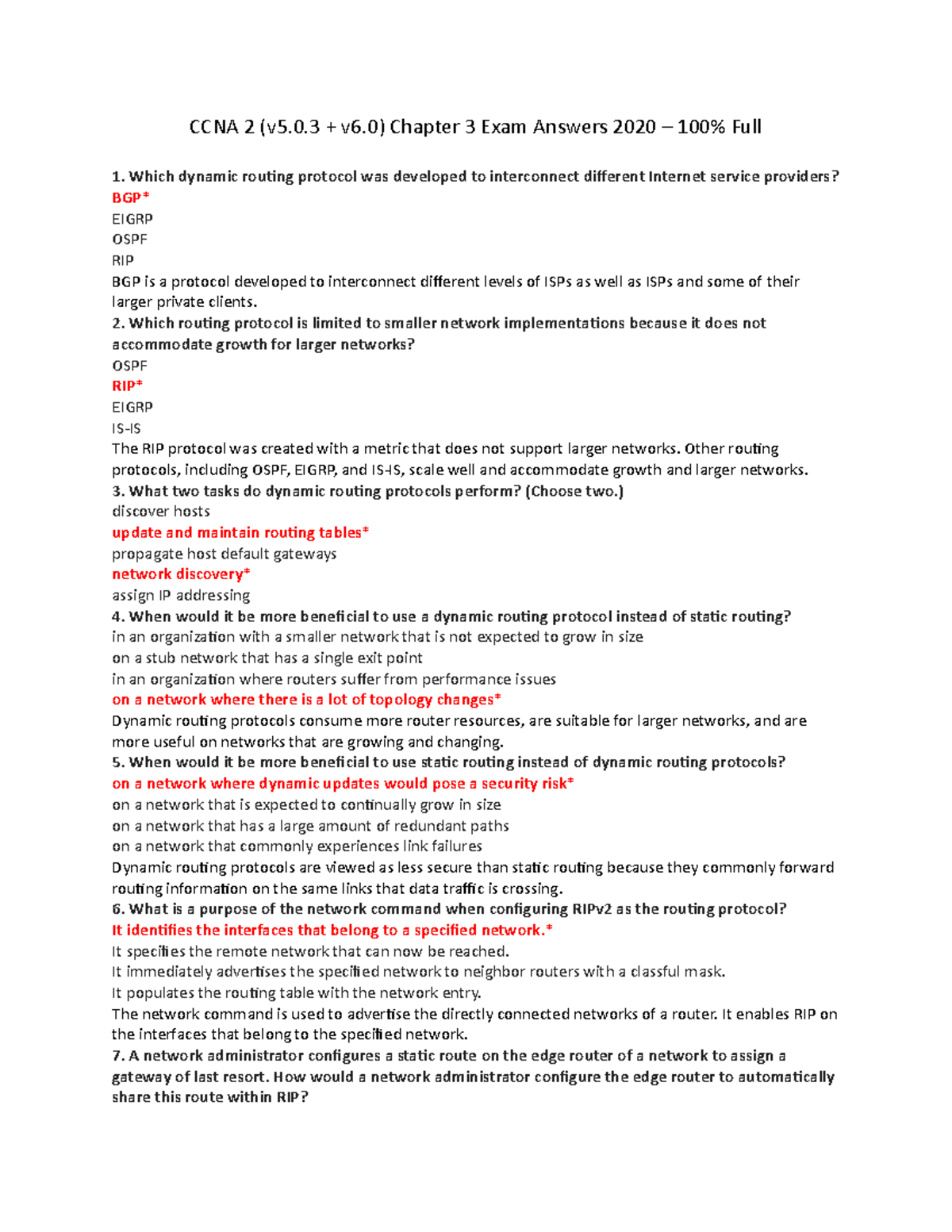 cisco ccna 3 case study answers