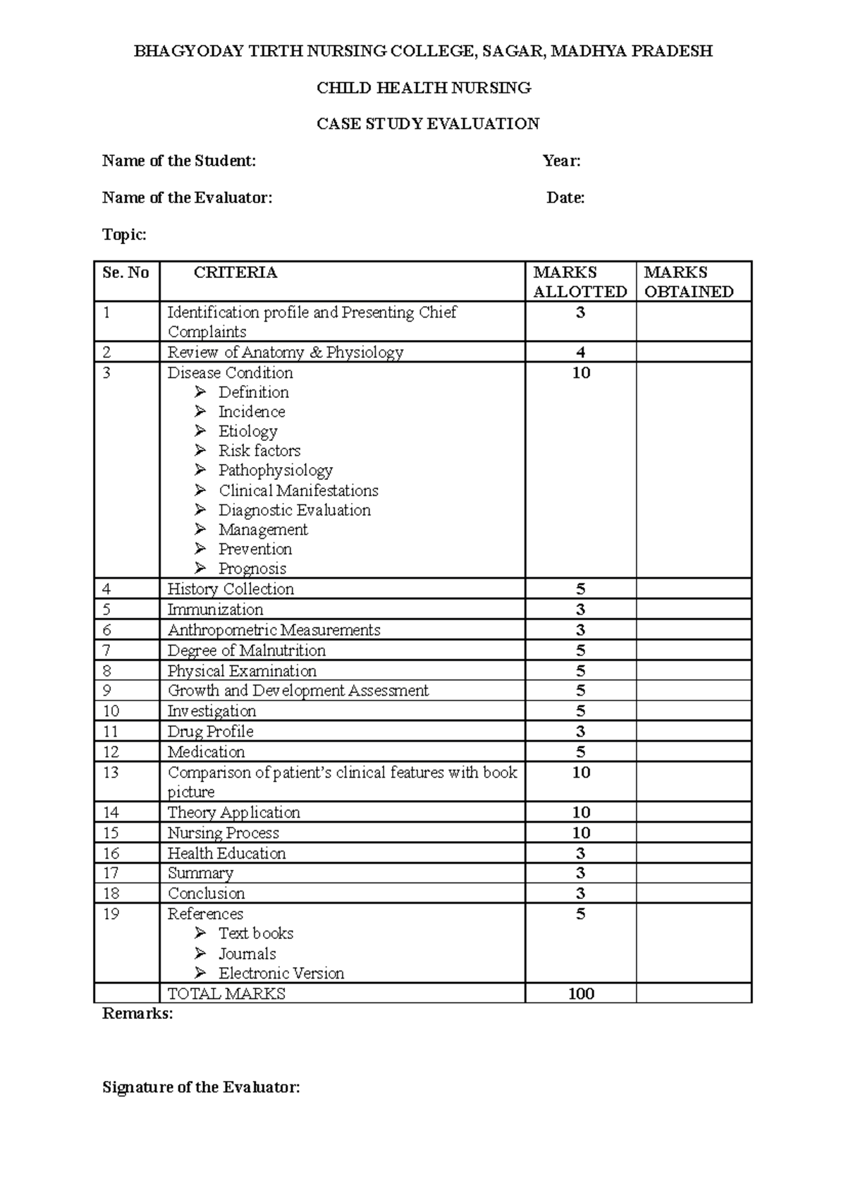 case study in child health nursing