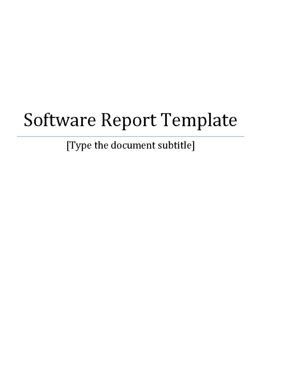 Example of Report - Software Report Template [Type the document ...