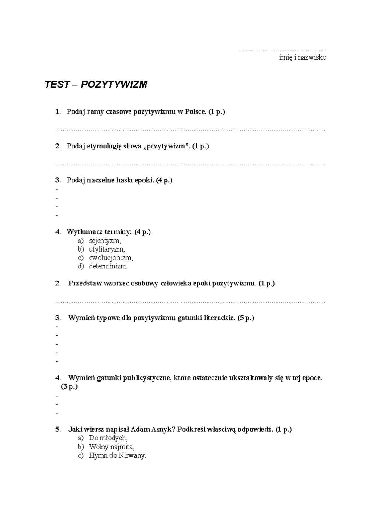 345058187 Pozytywizm Test 61143