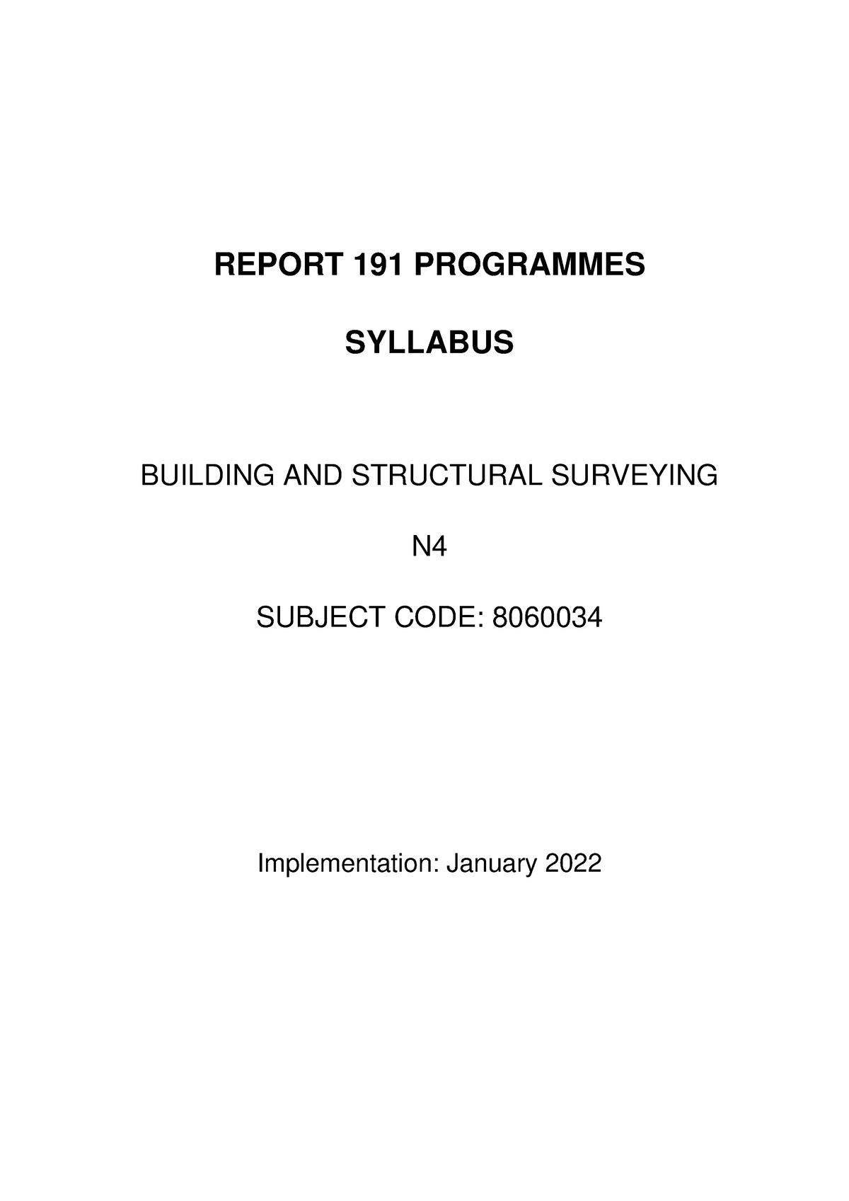 N4 Buliding and Structural Surveying - No external examination papers ...