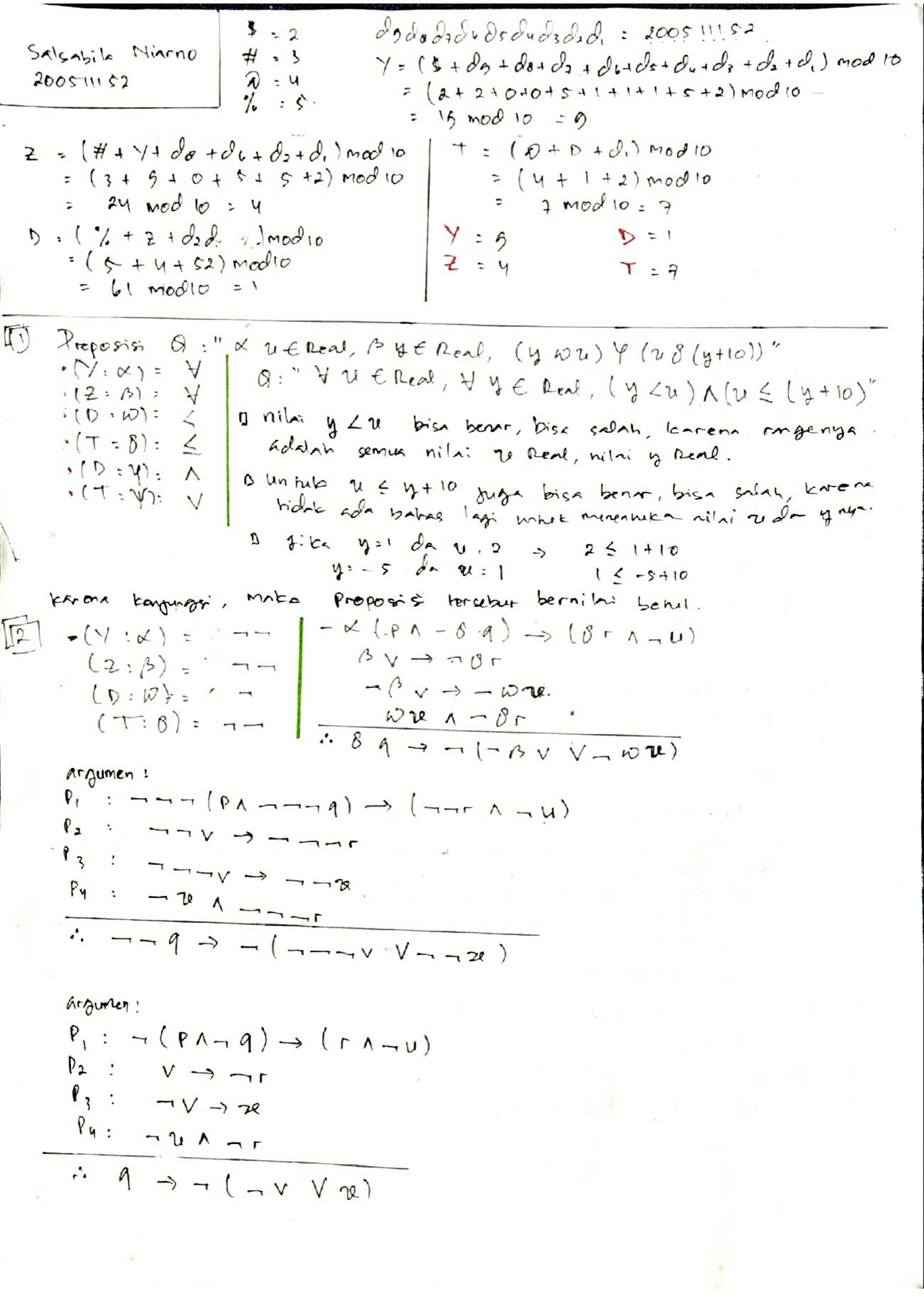 Penyelesaian Soal Logika Matematika - Studocu