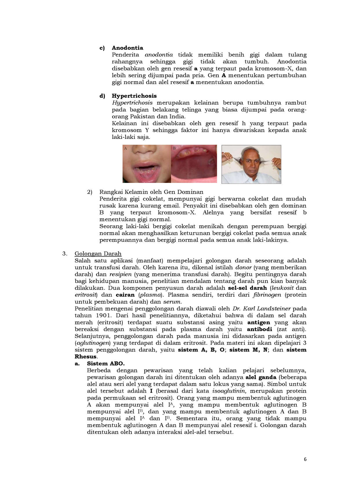 Materi Pembelajaran BAB Hereditas Manusi-6 - 6 C) Anodontia Penderita ...