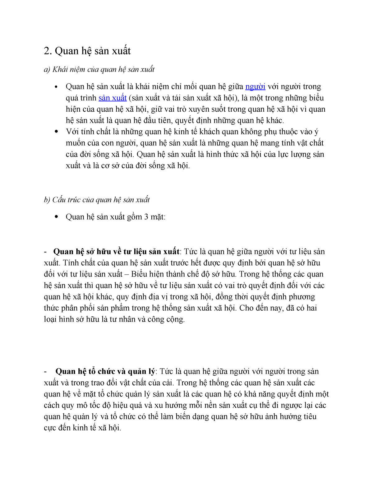 Quan hệ sản xuất trong LLSX - 2. Quan hệ sản xuất a) Khái niệm của quan hệ sản xuất  Quan hệ sản - Studocu