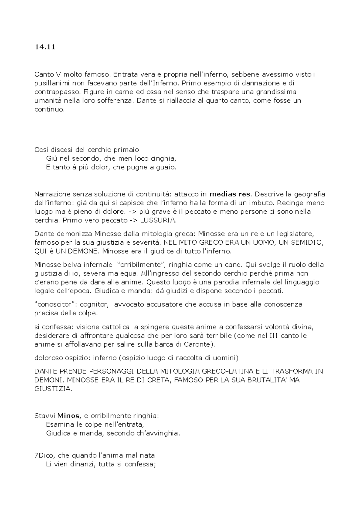 Canto 5 inferno 14. Canto V molto famoso. Entrata vera e propria nell