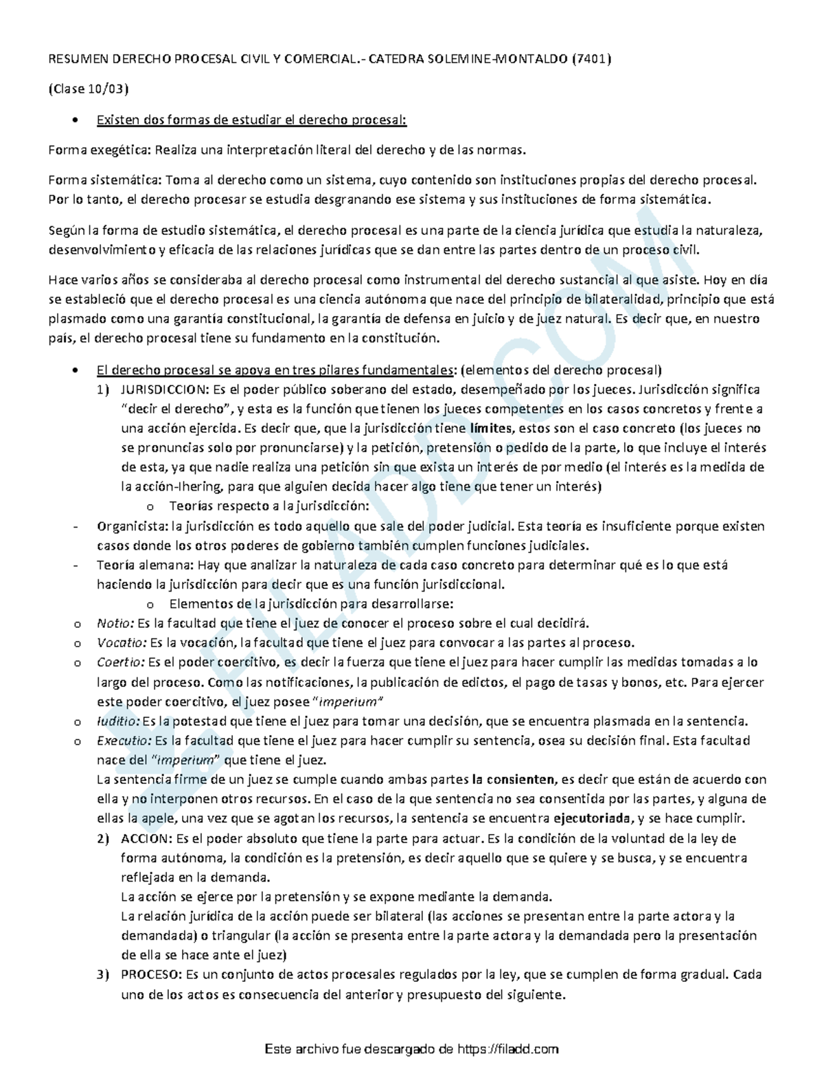 Resumen 1 Parcial Derecho Procesal Civil - RESUMEN DERECHO PROCESAL ...