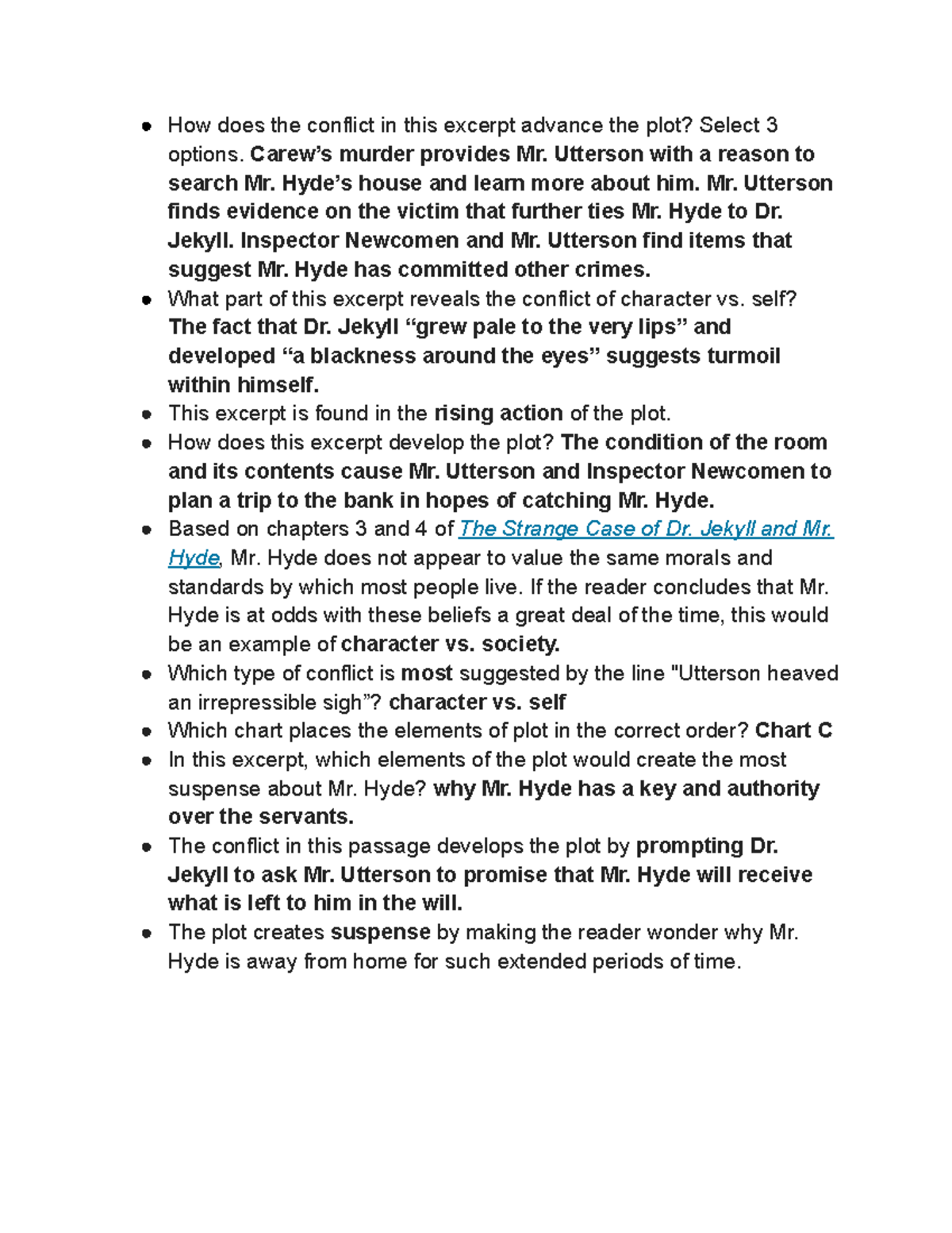 Part 2 The Strange Case Of Dr Jekyll And Mr Hyde Plot Development And Conflict Quiz How Does Part 2 The Strange Case Of Dr Jekyll And Mr Hyde Plot Development And Conflict Quiz How Does