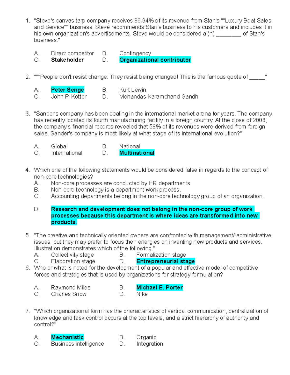 MCQ's 1 Multiple Choice Questions Quiz - 