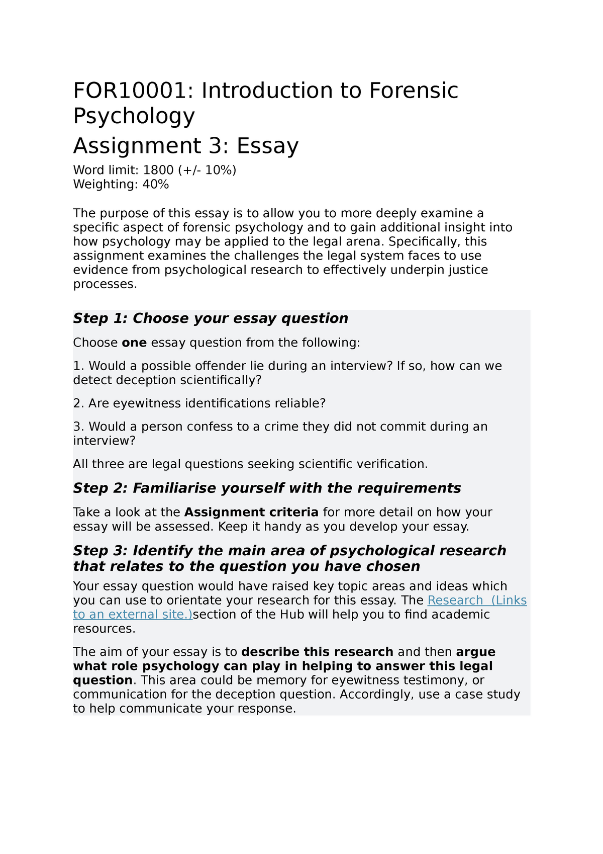 for10001 assignment 3 essay