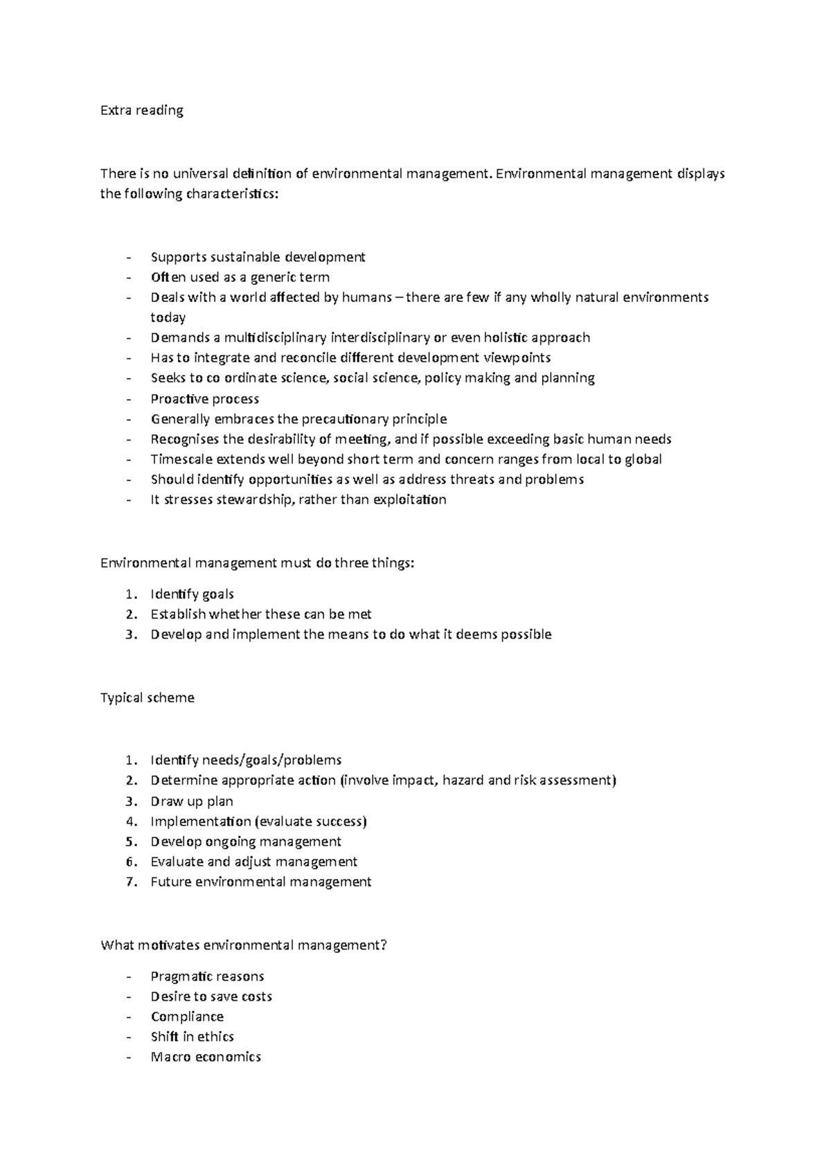 Extra reading - lecture notes - Extra reading There is no universal ...